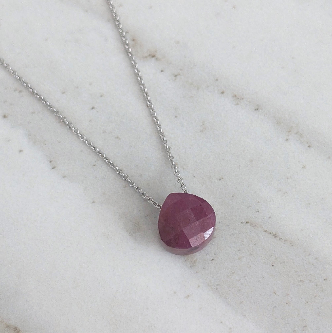 The Nuget ruby July birthstone necklace
