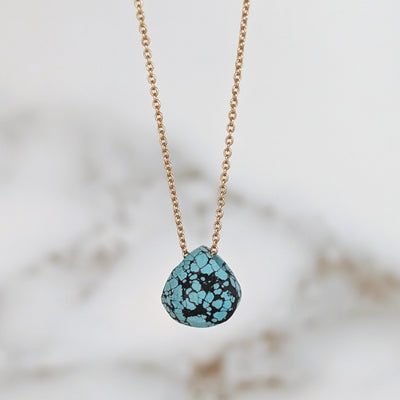 The Nuget gold turquoise December birthstone necklace