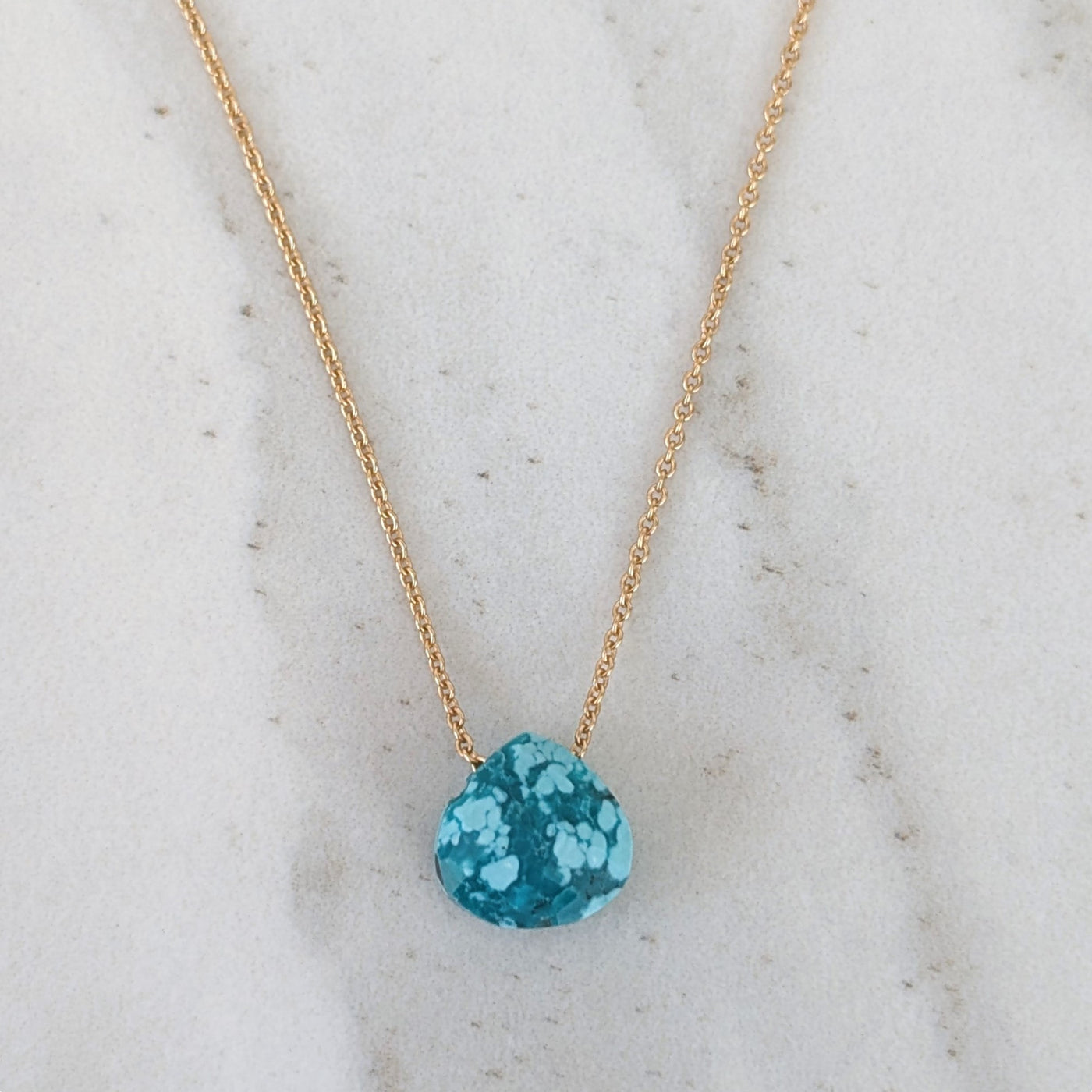 The Nuget gold turquoise December birthstone necklace