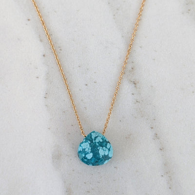 The Nuget gold turquoise December birthstone necklace