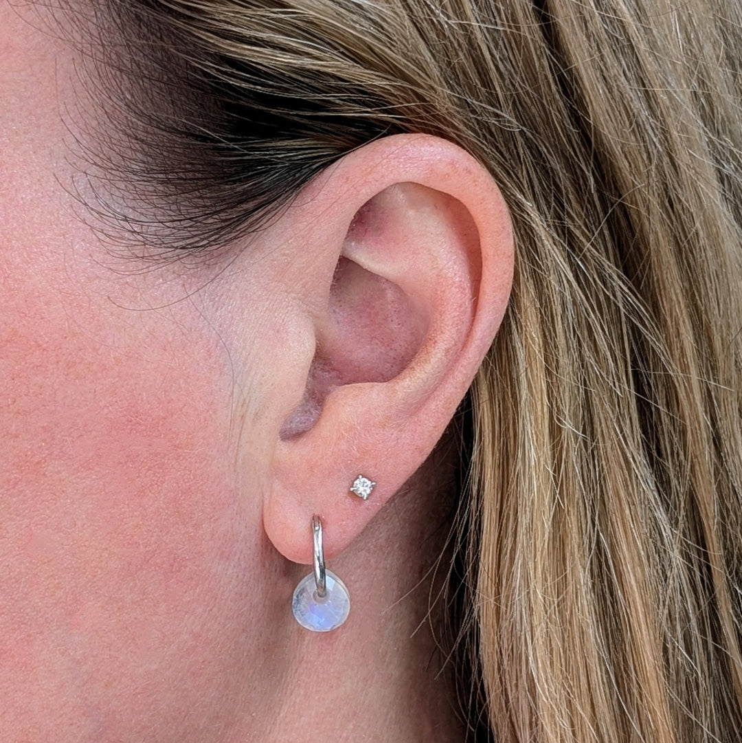 sterling silver moonstone June birthstone earrings 