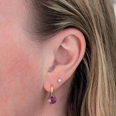 The Nuget gold ruby July birthstone earrings