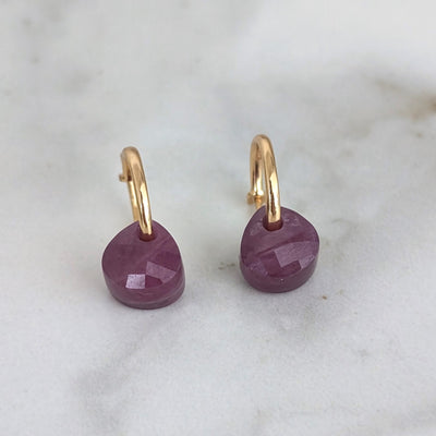 The Nuget gold ruby July birthstone earrings