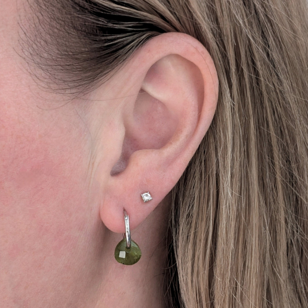 Peridot Teardrop August Birthstone Earrings