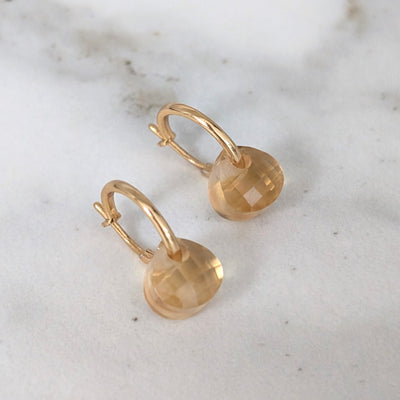 The Nuget gold citrine November birthstone earrings