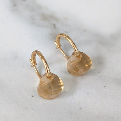 The Nuget gold citrine November birthstone earrings