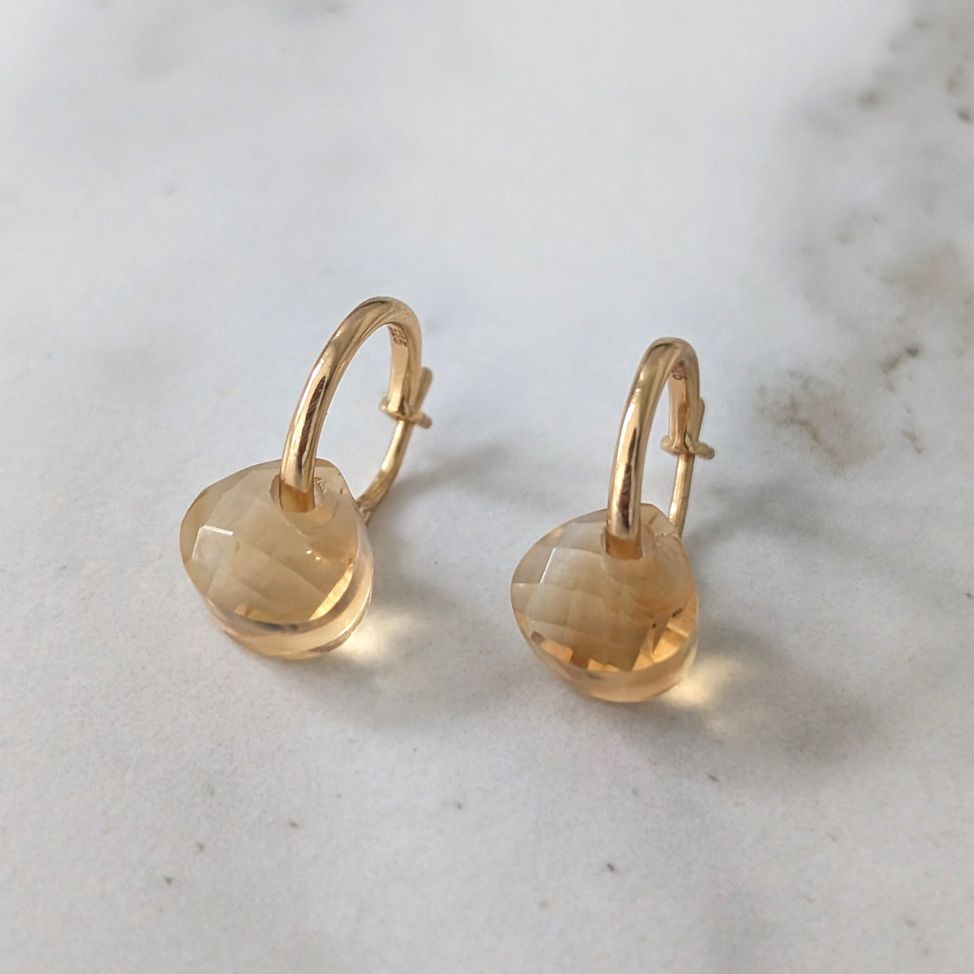 The Nuget gold citrine November birthstone earrings