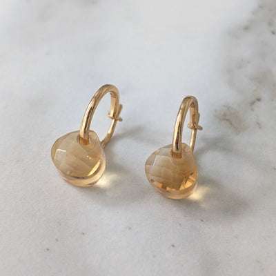 The Nuget gold citrine November birthstone earrings