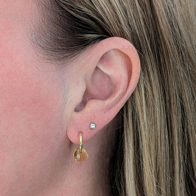 The Nuget gold citrine November birthstone earrings