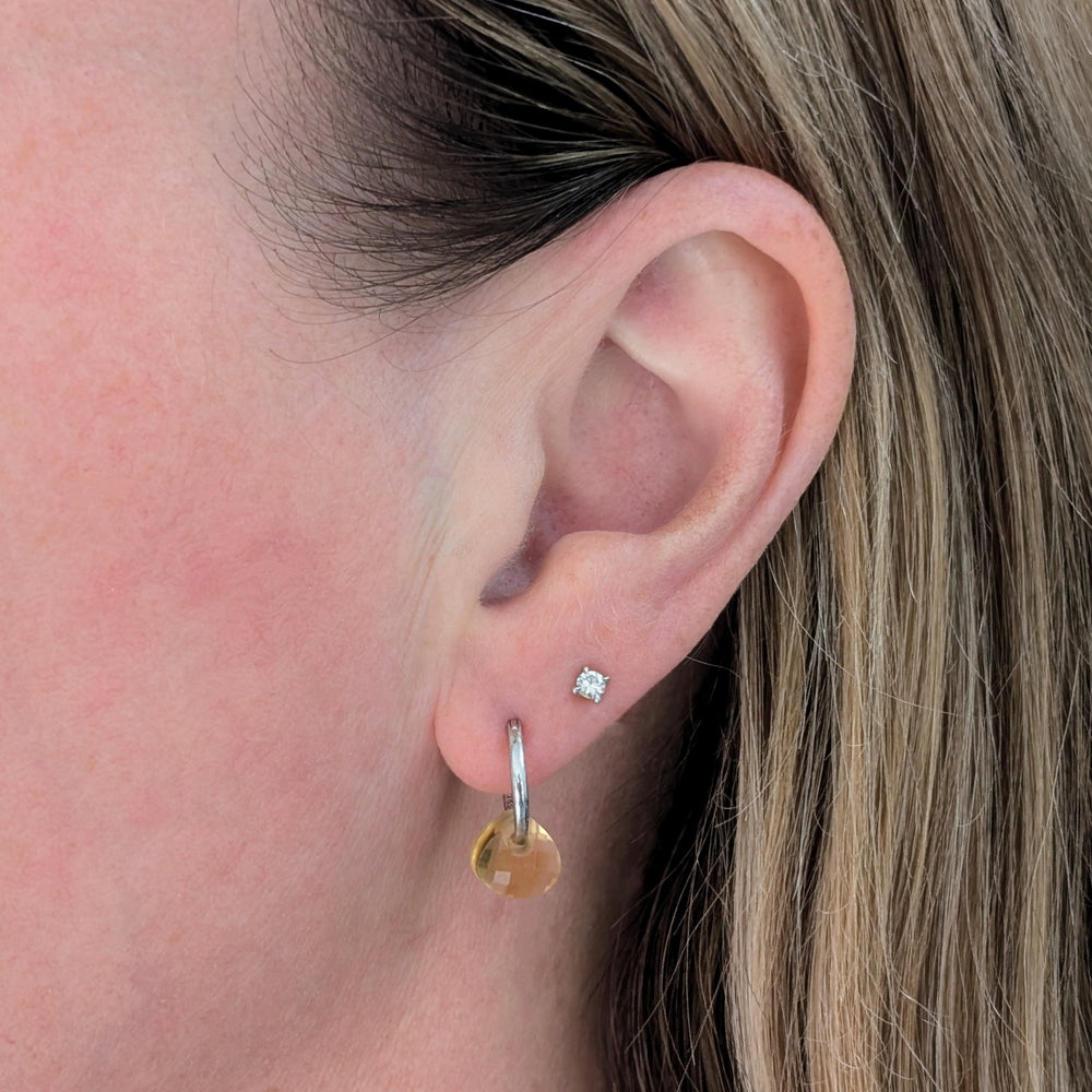 The Nuget silver citrine November birthstone earrings