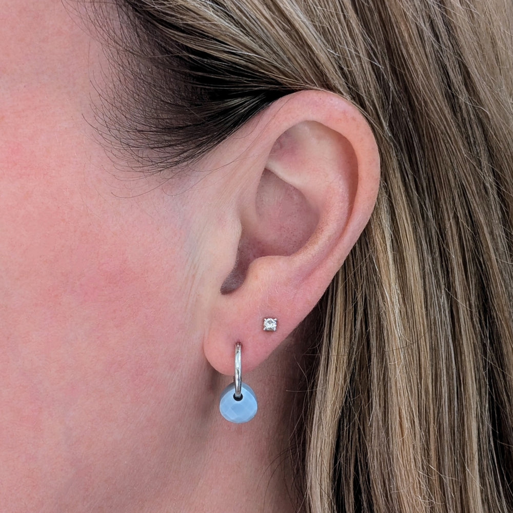 blue opal October birthstone earrings
