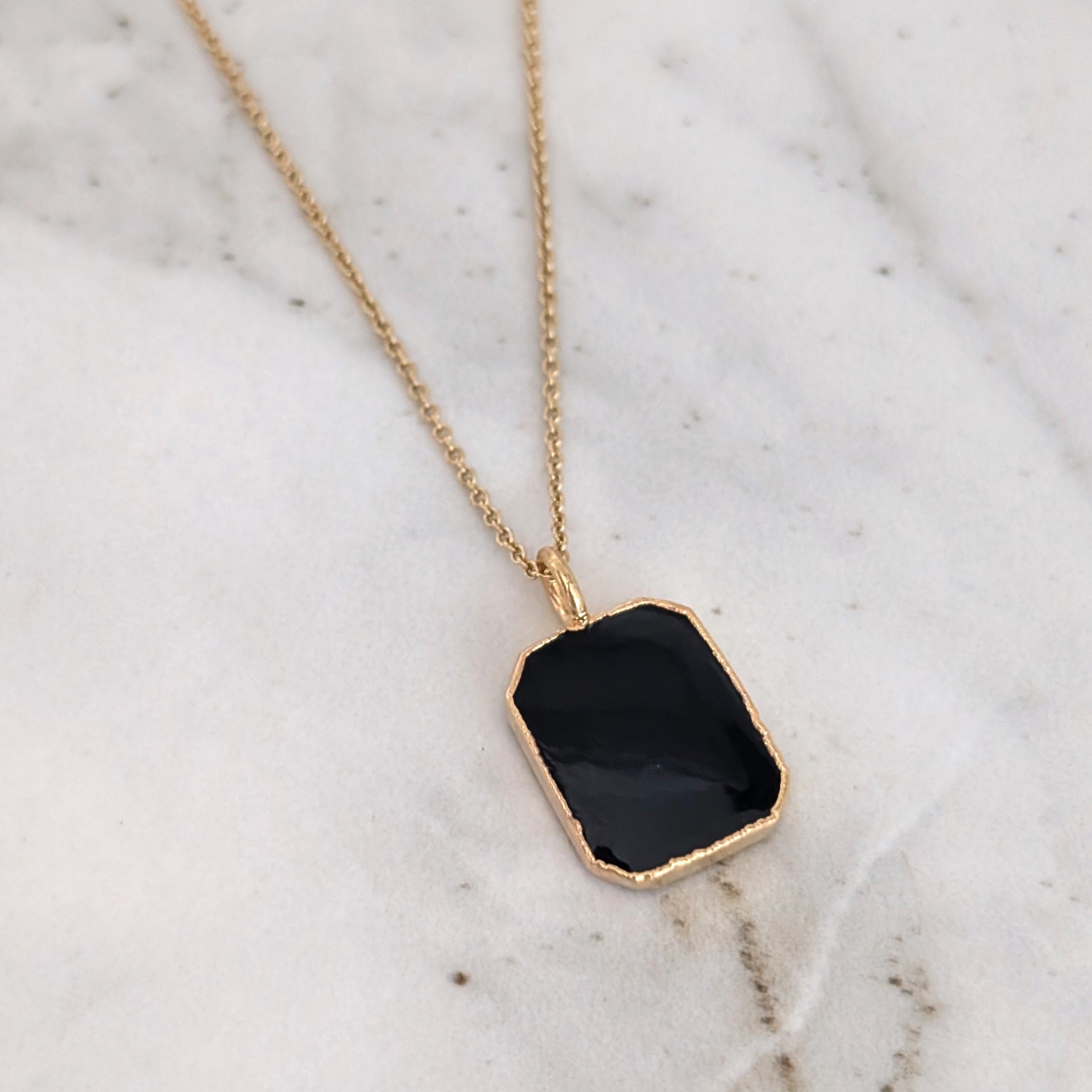 The Rectangle Black Tourmaline Necklace – Lapis London