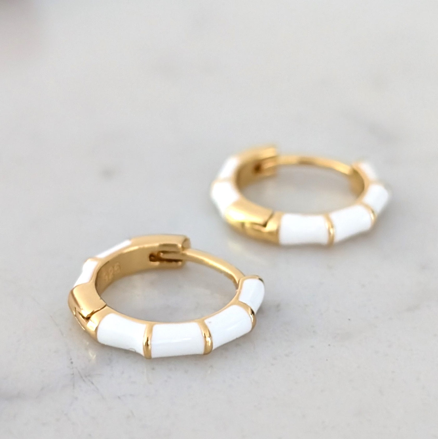 gold hexagon hoop earrings
