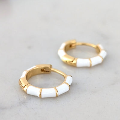 gold hexagon hoop earrings