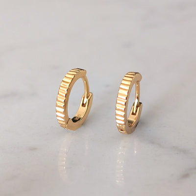 gold textured hoop earrings