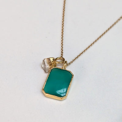The Duo Green Onyx Necklace