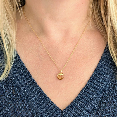 gold citrine November birthstone necklace 