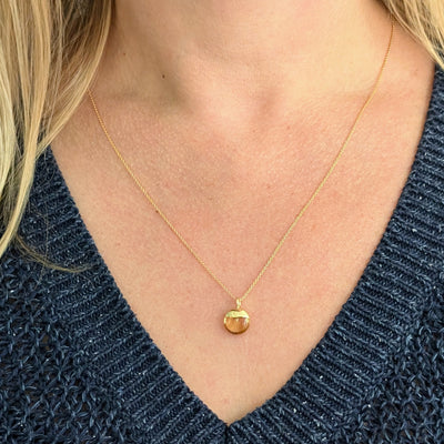 gold citrine November birthstone necklace 
