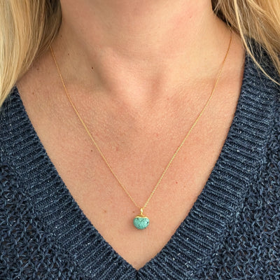 gold turquoise December birthstone pendant necklace 