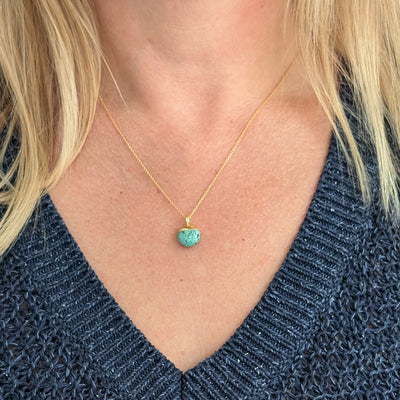 gold turquoise December birthstone pendant necklace 