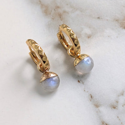 The Orb Moonstone June Birthstone Earrings