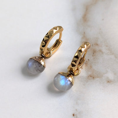 The Orb Moonstone June Birthstone Earrings