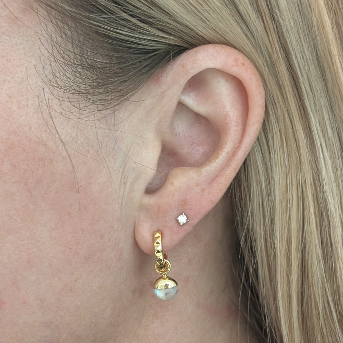 The Orb Moonstone June Birthstone Earrings