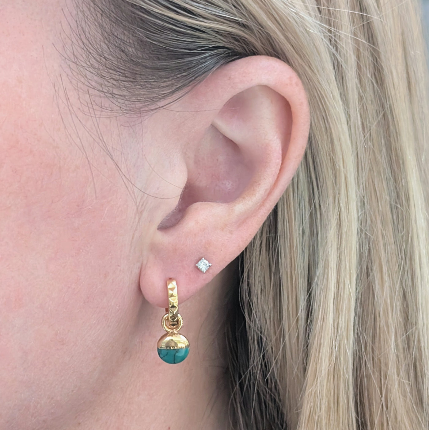 gold turquoise birthstone earrings 