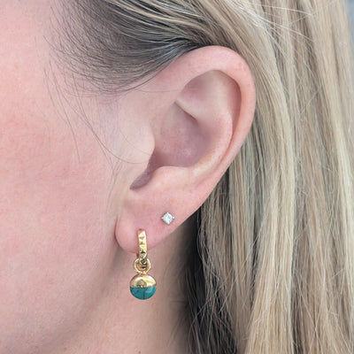 gold turquoise birthstone earrings 