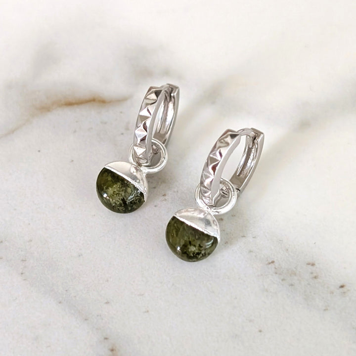 sterling silver peridot August birthstone earrings