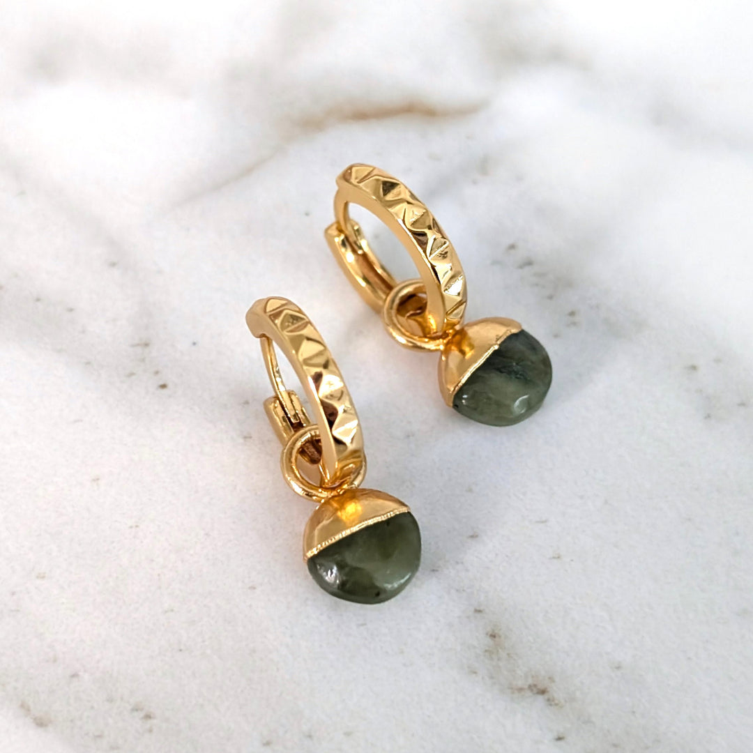 gold plated sterling silver peridot August birthstone earrings