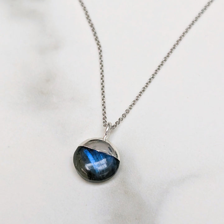 sterling silver labradorite pendant necklace