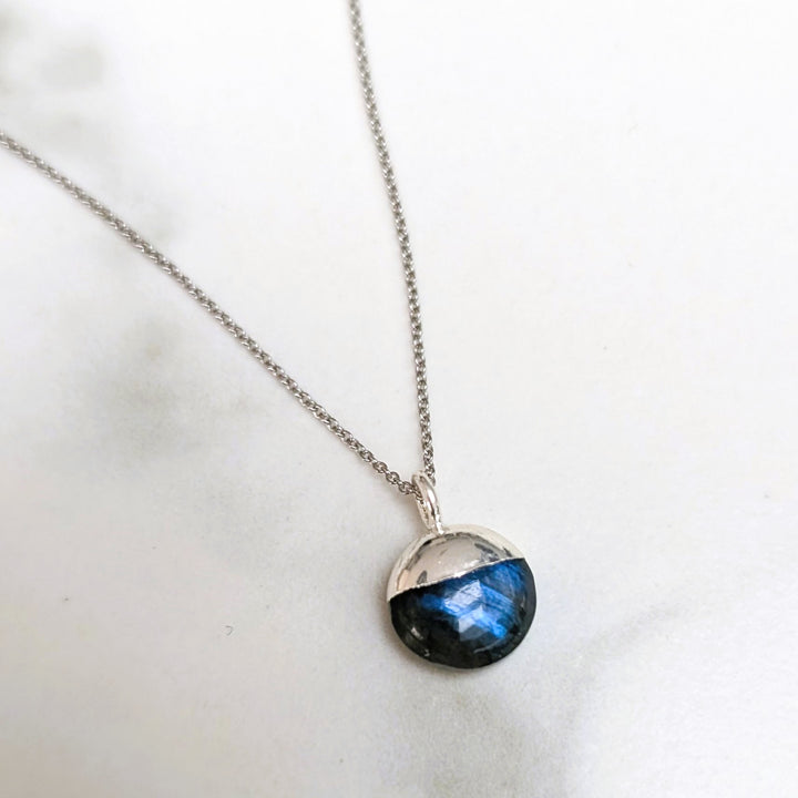 sterling silver labradorite pendant necklace