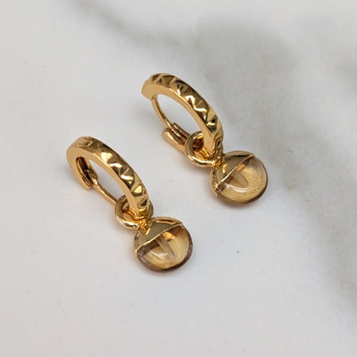 gold citrine November birthstone earrings