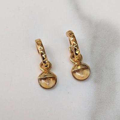 gold citrine November birthstone earrings
