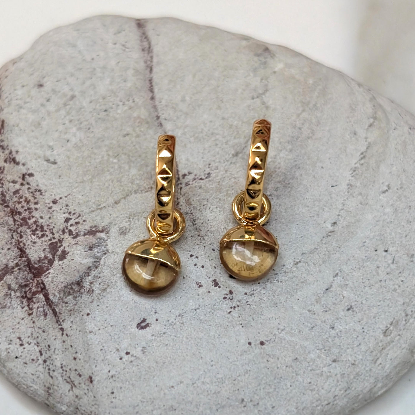 gold citrine November birthstone earrings
