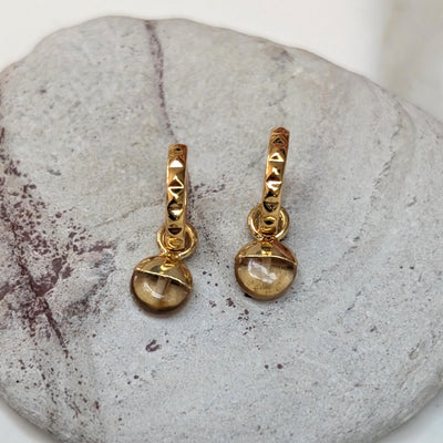 gold citrine November birthstone earrings