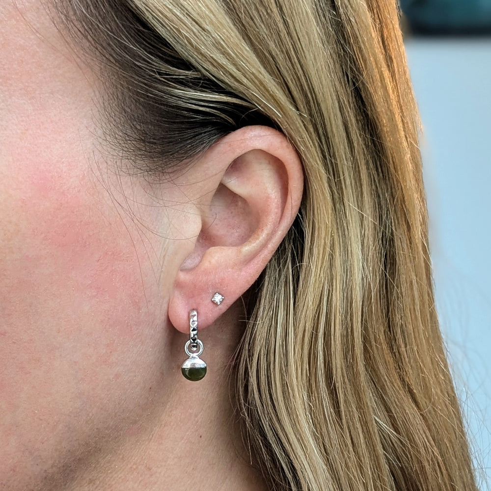 sterling silver peridot August birthstone earrings