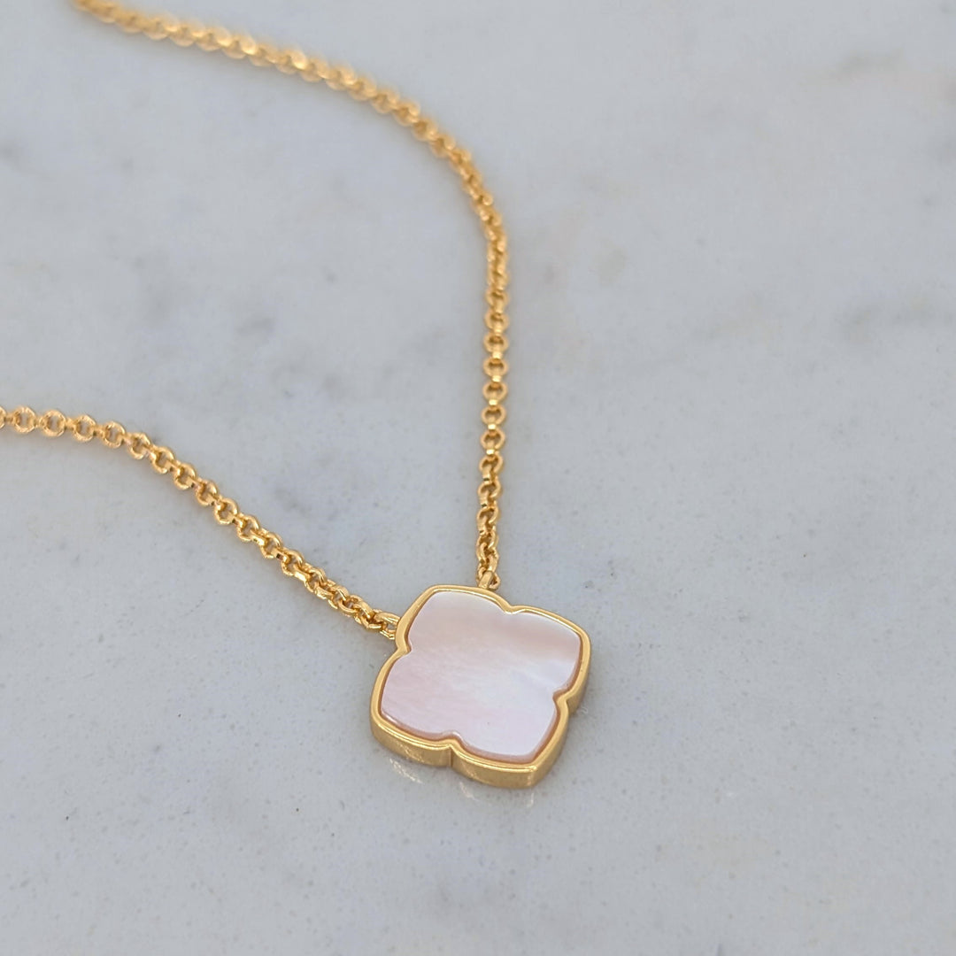 The Lucky Clover Mother of Pearl Pendant Necklace