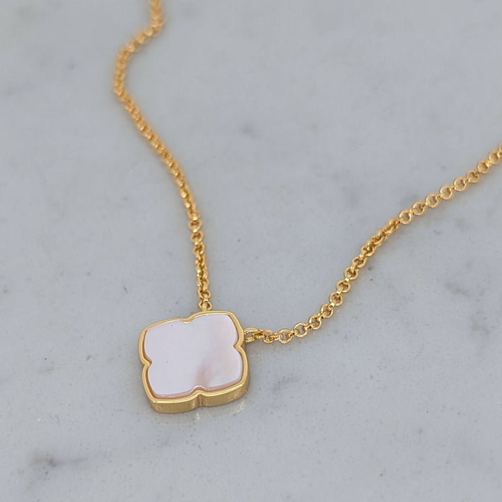 The Lucky Clover Mother of Pearl Pendant Necklace