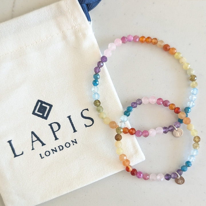 rainbow gemstone mummy and me bracelet set