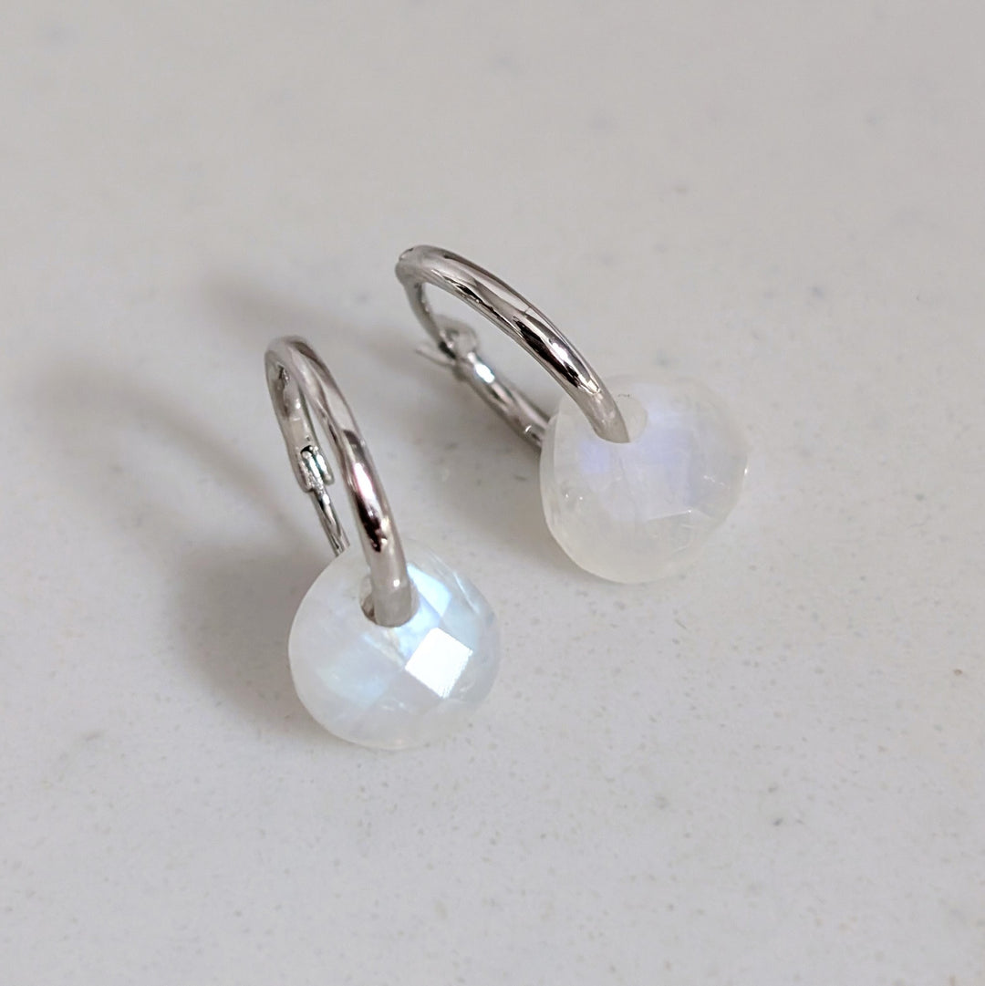 sterling silver moonstone June birthstone earrings 