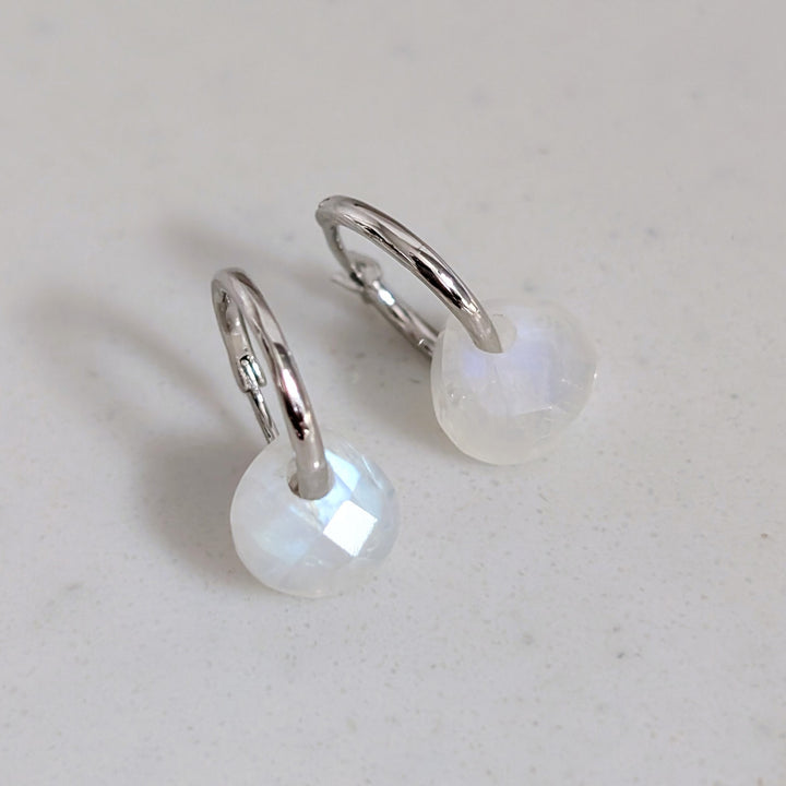sterling silver moonstone June birthstone earrings 
