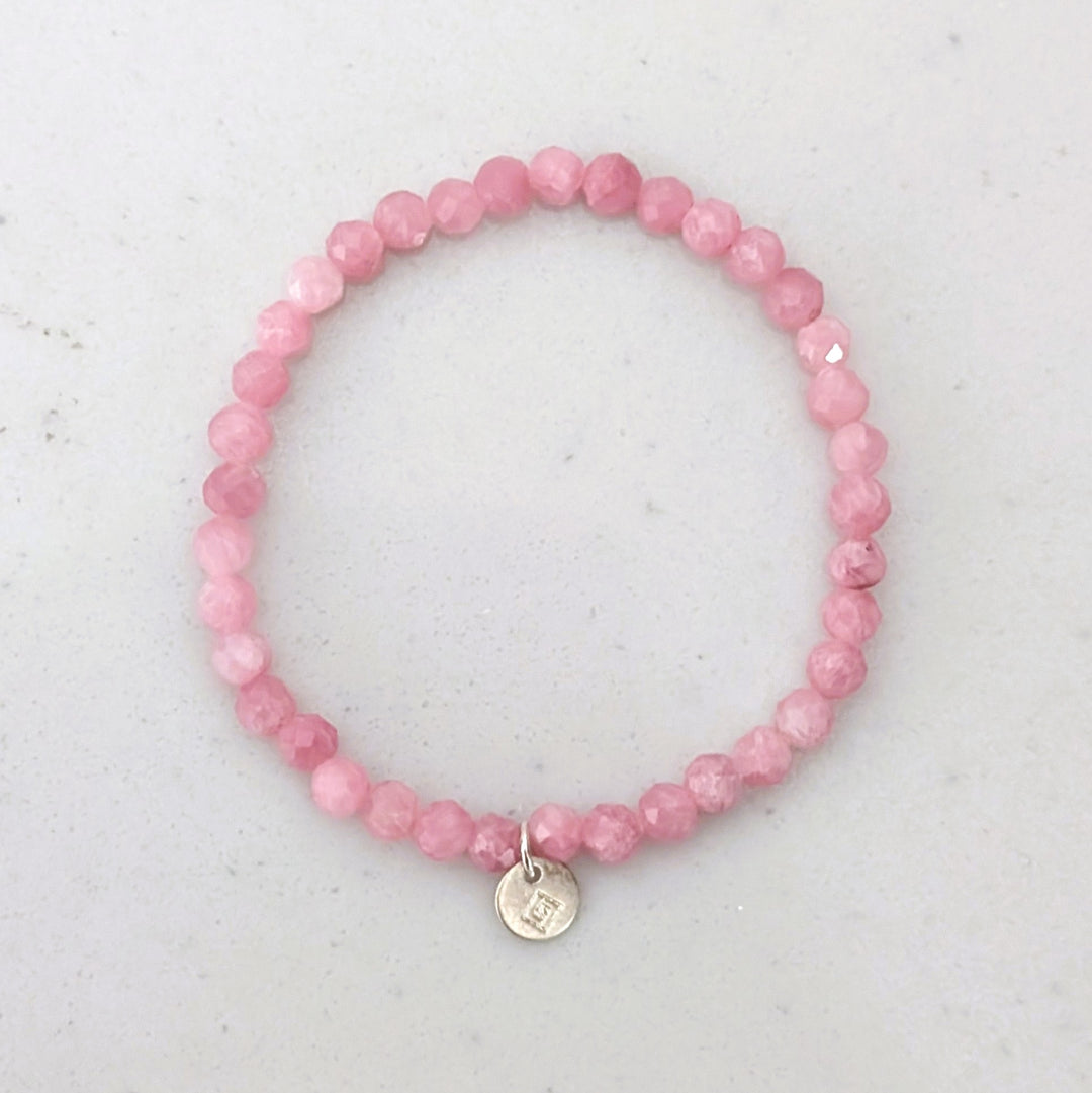 pink tourmaline children's gemstone bracelet 