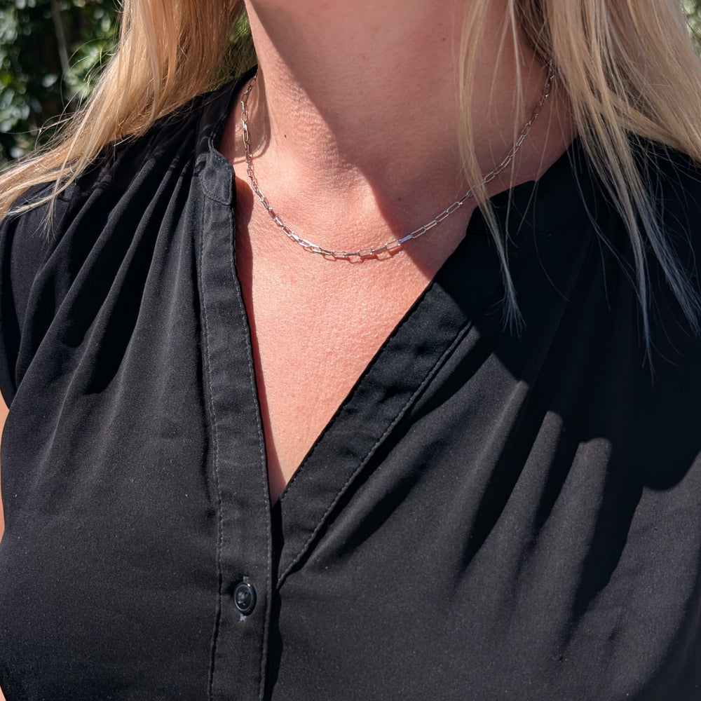 Silver paperchain necklace 