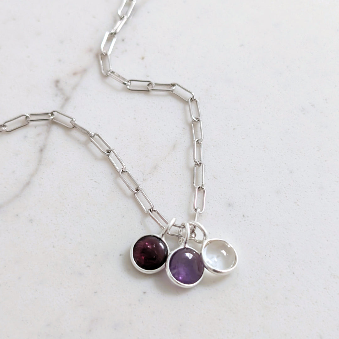 The VIP Friends & Family Birthstone Necklace - Silver