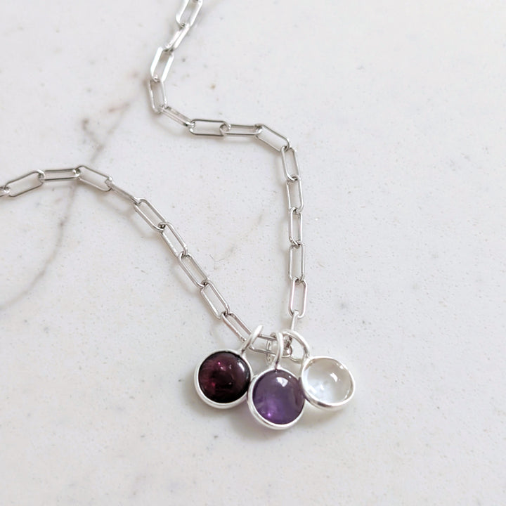 The VIP Friends & Family Birthstone Necklace - Silver