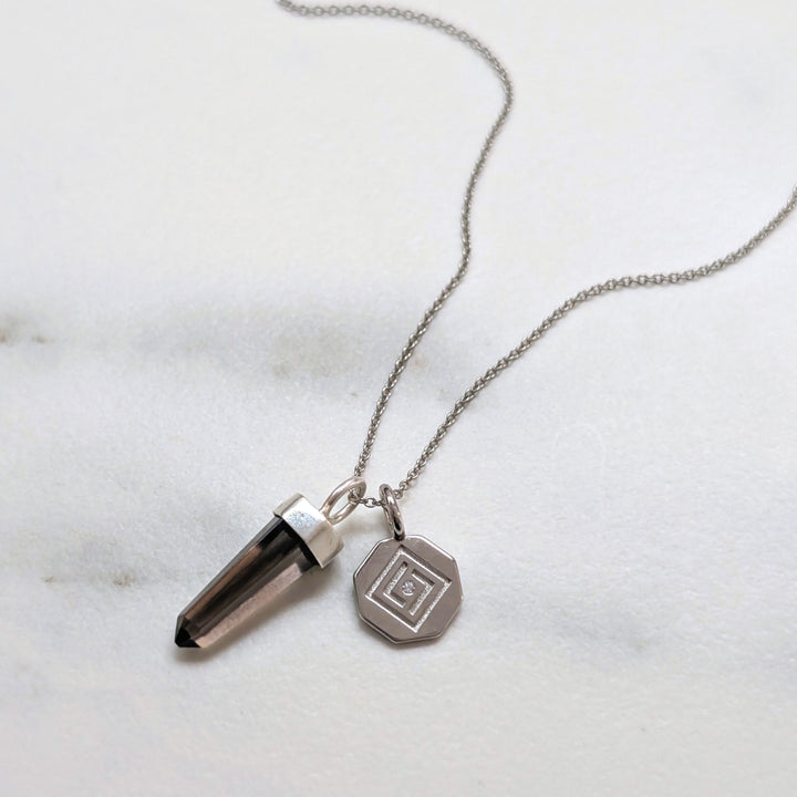 The En Pointe Duo Smokey Quartz Necklace