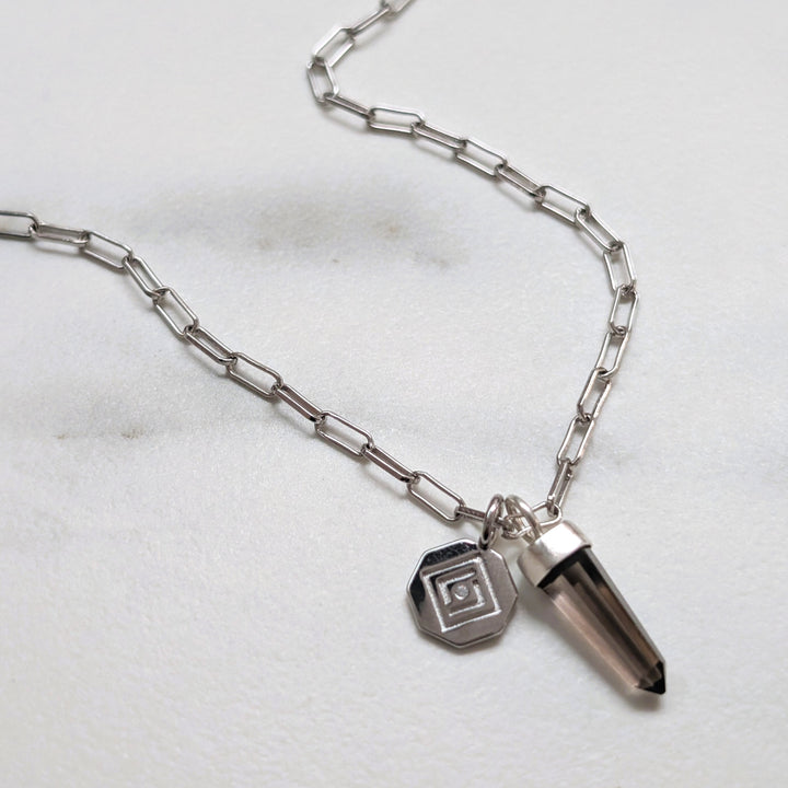 The En Pointe Duo Smokey Quartz Necklace