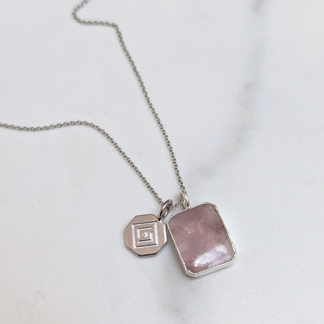 The Duo Rose Quartz Necklace